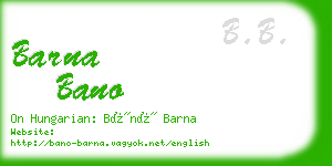 barna bano business card